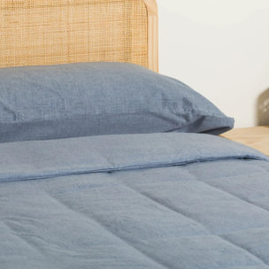 Copripiumino in flanella solid indigo