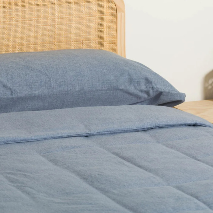 Copripiumino in flanella solid indigo