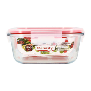 Boîte hermétique carré 800ml en verre CLEMENTINE