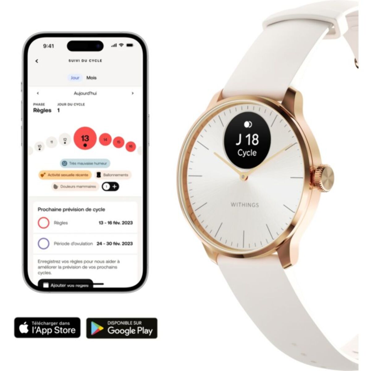 Montre santé WITHINGS Scanwatch Light Rose Gold