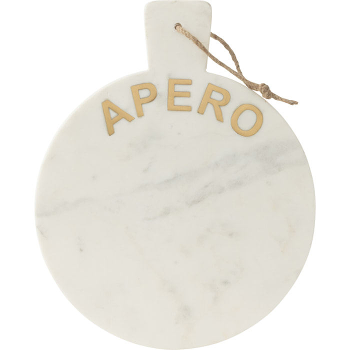 J-Line planche à fromage Rond Apero Marbre - pierre - blanc
