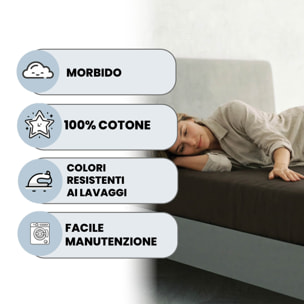 LENZUOLO SOTTO CON ANGOLI MAX COLOR, 100% COTONE MADE IN ITALY - SINGOLO