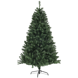 HOMCOM Albero di Natale Artificiale Ø110 x180 cm con 1000 Rami in Acciaio e Plastica Verde