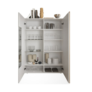 Leon - vitrine - 2 portes - 121x168 cm - Bois / Blanc
