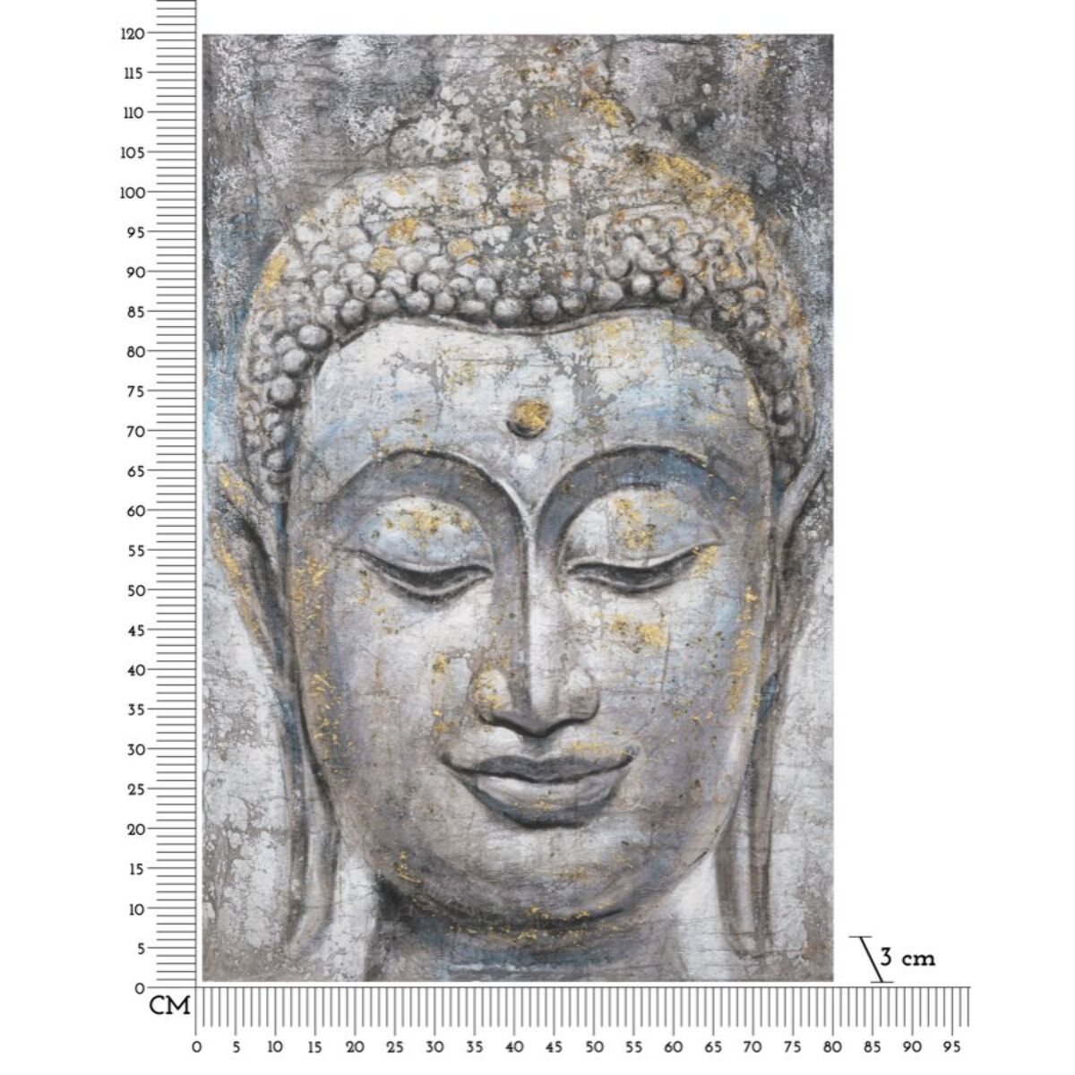 DIPINTO SU TELA FACE BUDDHA LIGHT -A- CM 80X3X120