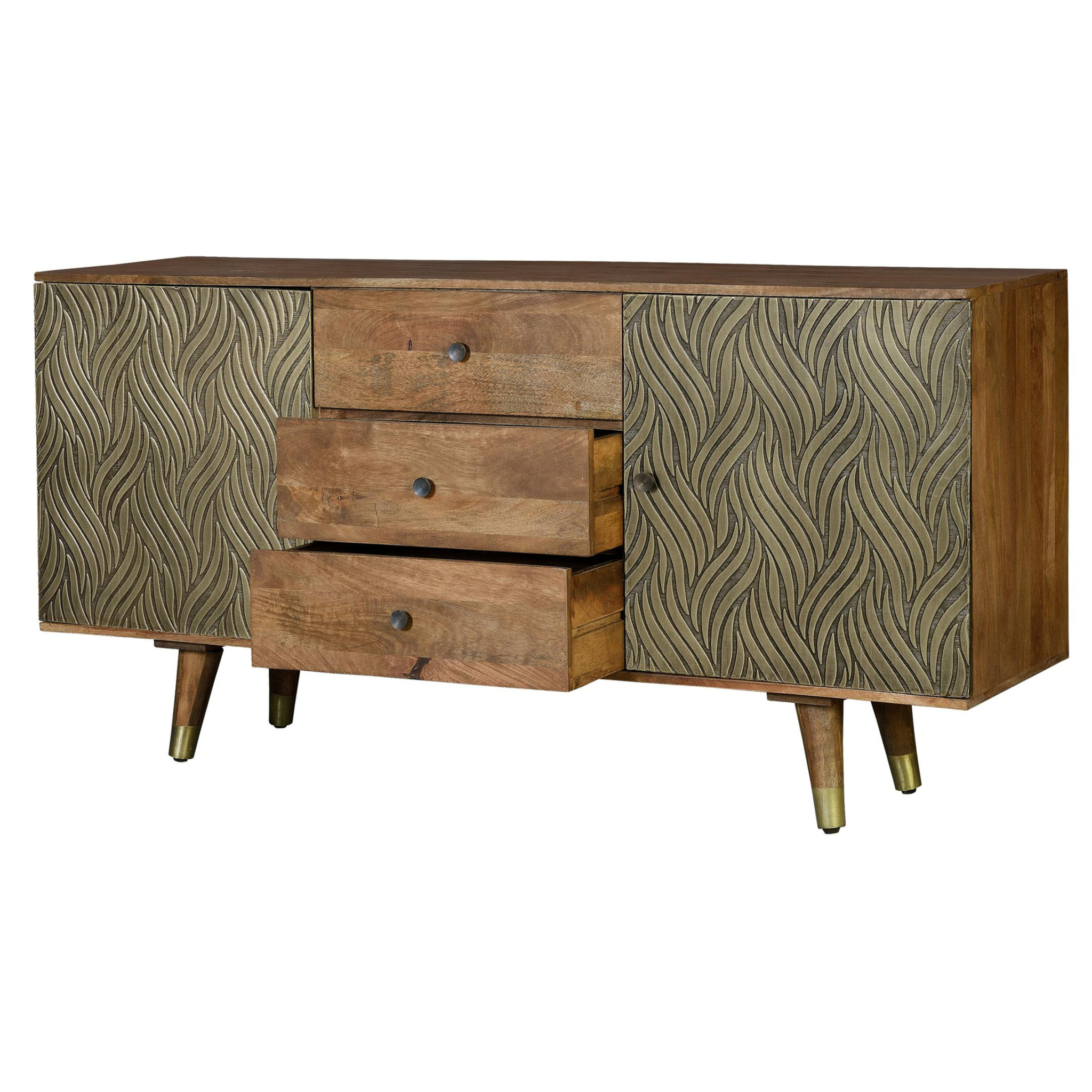 Aparador de Madera de Mango Estilo Retro Moderno