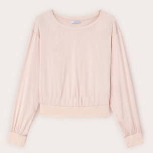 Motivi - Blusa en crepé de China con ajuste boxy - Rosa