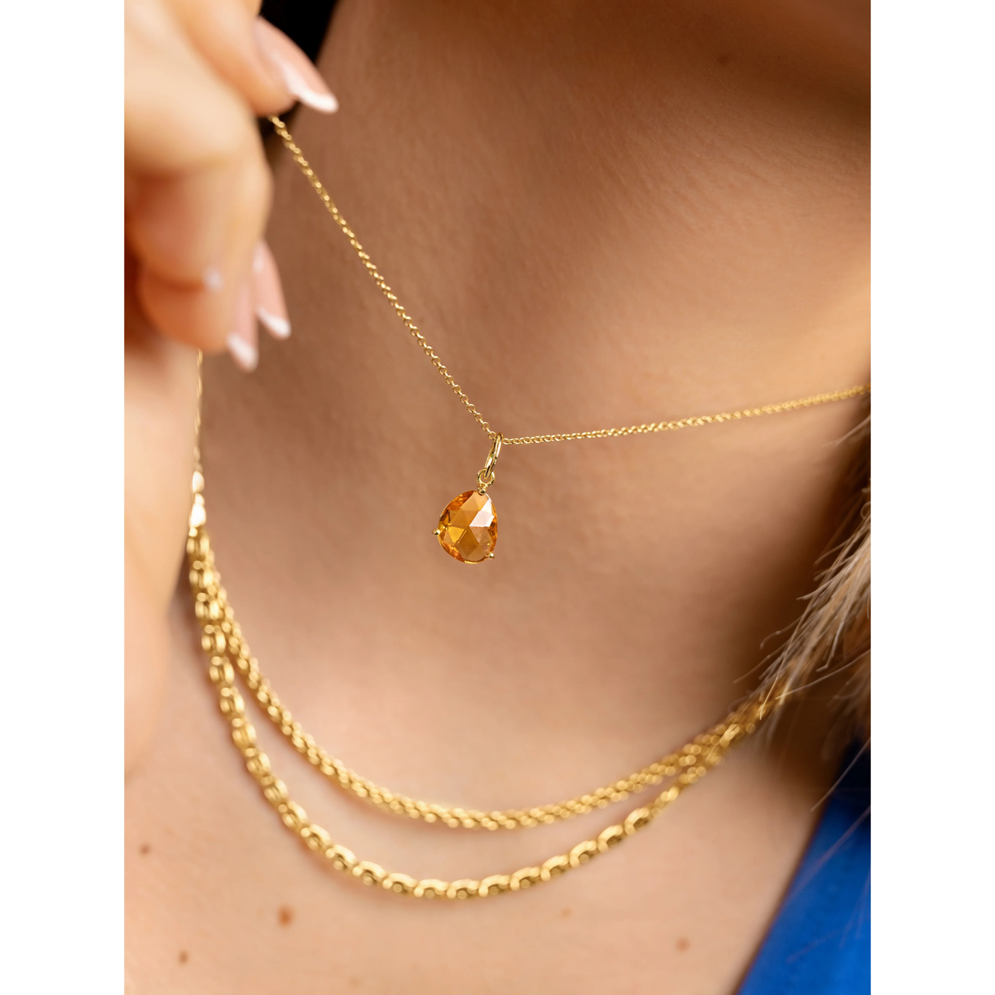 Collana placcata Oro Argento con ametista Birthstone