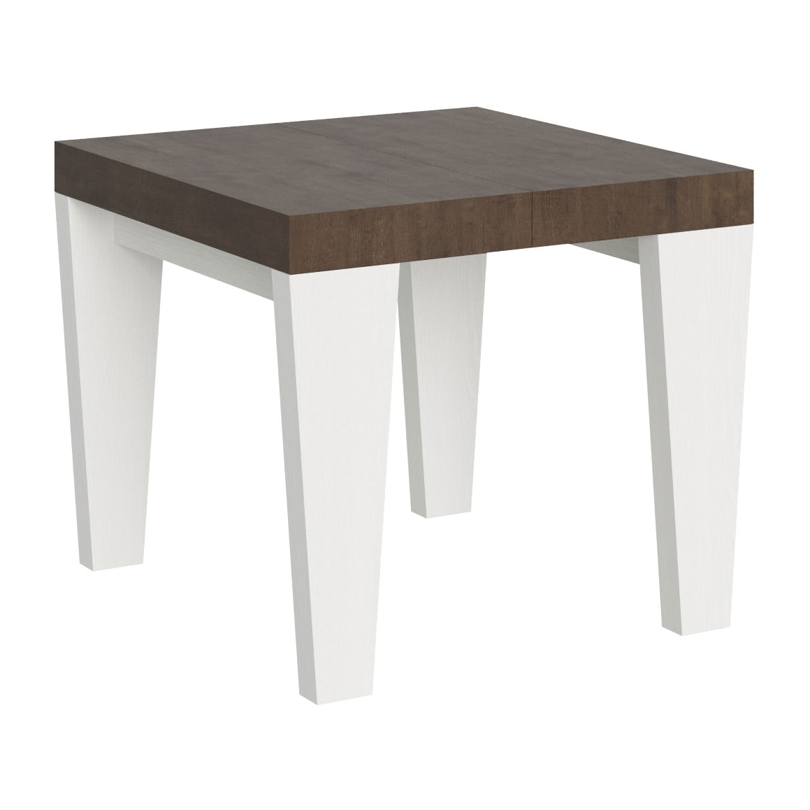 Table Spimbo Mix Extensible dessus Noyer structure Frêne Blanc 90x90 Allongée 246