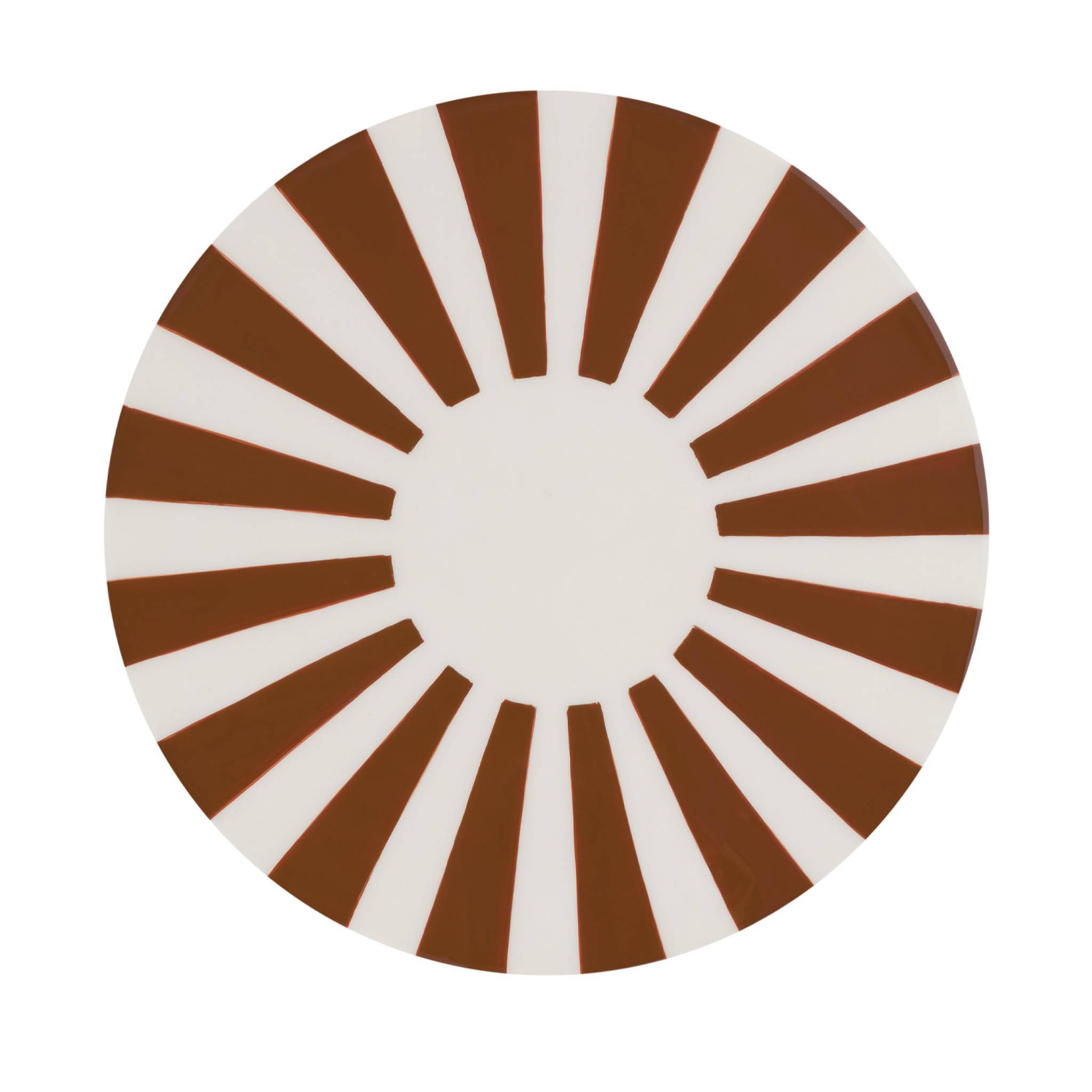 Table d'appoint. bout de canapé. table de chevet acier émaillé. marron et blanc Ø35 x H 46cm - Mizzy