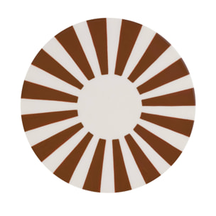 Table d'appoint. bout de canapé. table de chevet acier émaillé. marron et blanc Ø35 x H 46cm - Mizzy