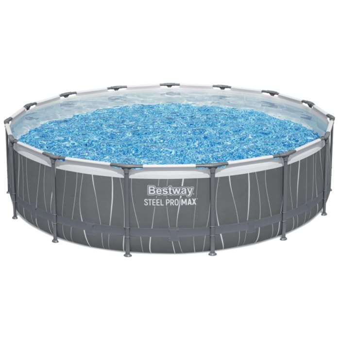 Bestway Piscine hors sol tubulaire ronde Bestway Steel Pro Max 457 x 107 cm gris clair sans accessoires
