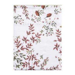 Drap plat imprimé en satin de coton bio, TOURBILLON, Rouge Cosmos