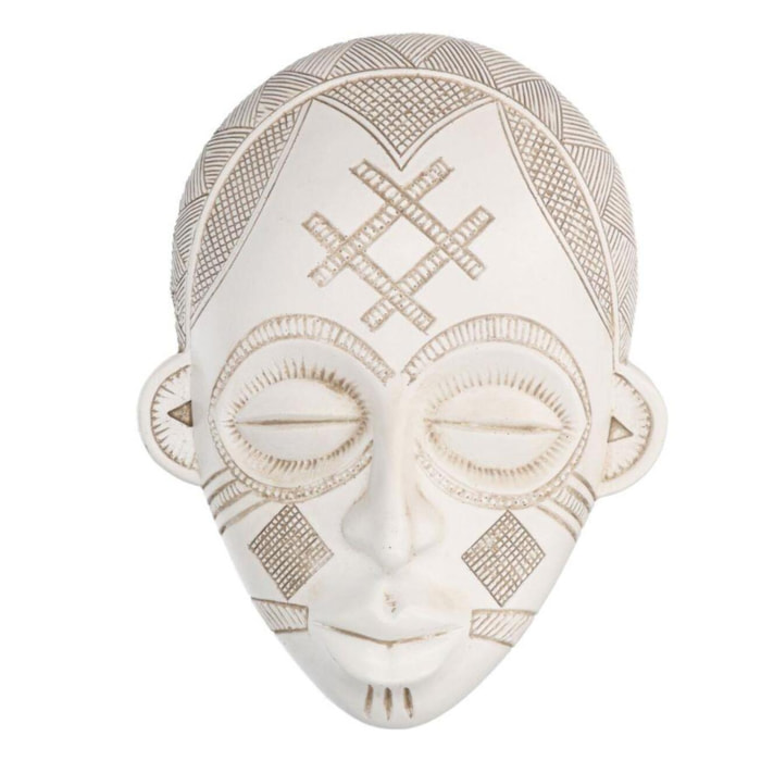Maschera in resina bianca Uomo africano cm16x20,5x8