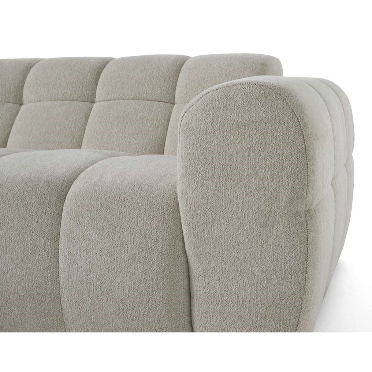 Ray - canapé d'angle gauche - 4 places - en tissu texturé - Beige