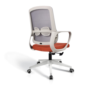 Silla de estudio Leah tela teja y gris 107x66x61 cm