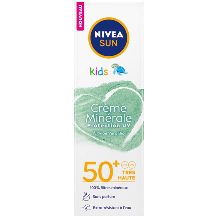 Pack de 2 - Crème Solaire Minérale Enfants NIVEA Aloe Vera BIO FPS 50+ Protection Minérale 50ml