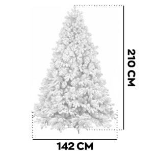 Luna - Albero di Natale con neve e pigne in PE PVC PP ø142x210H cm, 2155 rami