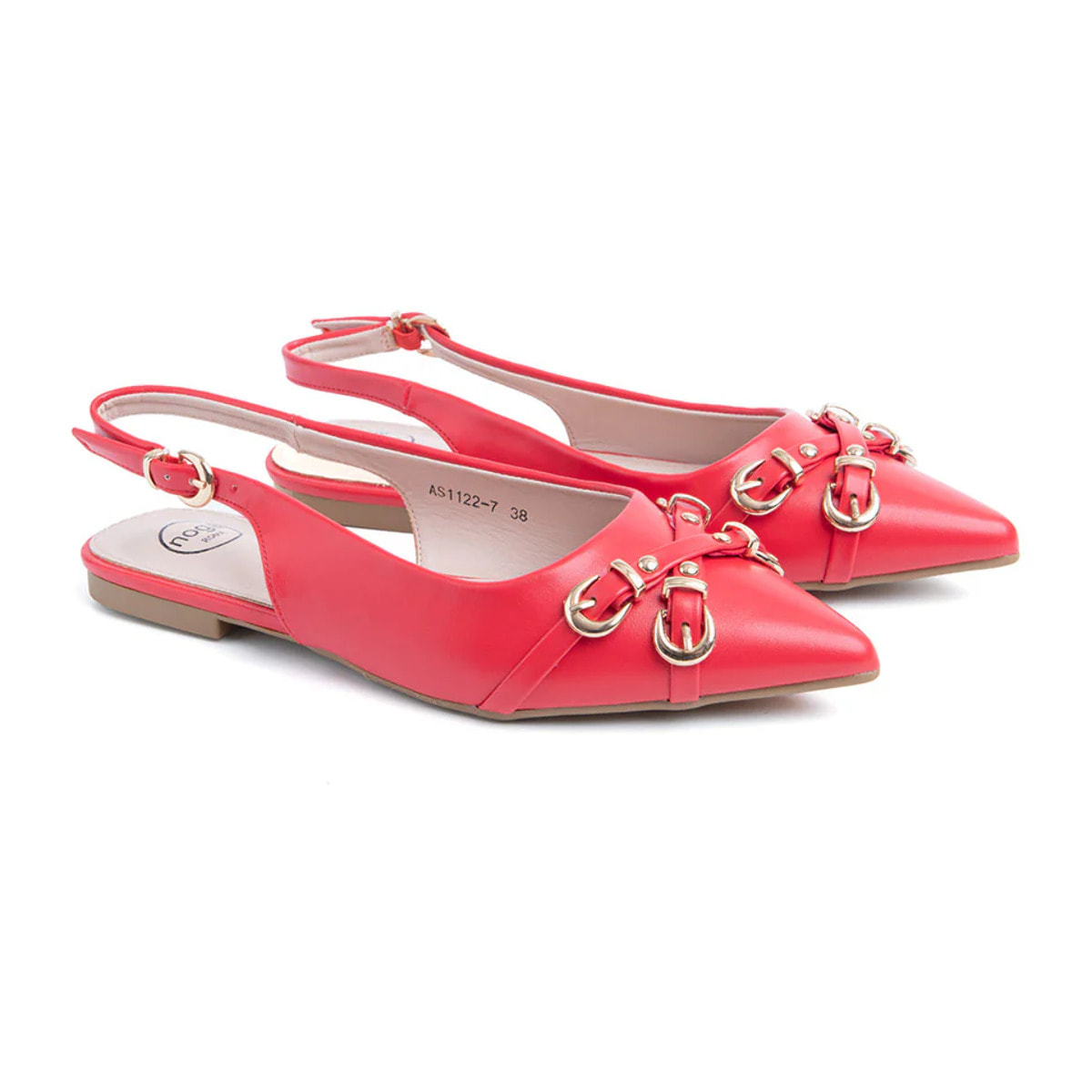 Slingback con cinturino sulla punta - ROSSO