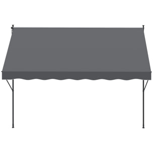 Toldo Manual Retráctil 300x170x200-290 cm Toldo Ajustable con Manivela Protección Solar UV40+ Prueba de Viento