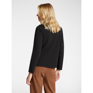 Elena Mirò - T-shirt con ricamo floreale - Nero