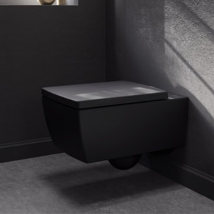 WC suspendu sans bride Memento 2.0 avec abattant Pure Black
