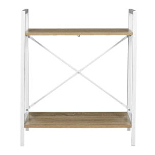 Etagere Bois Et Metal Blanc 70x60x27cm