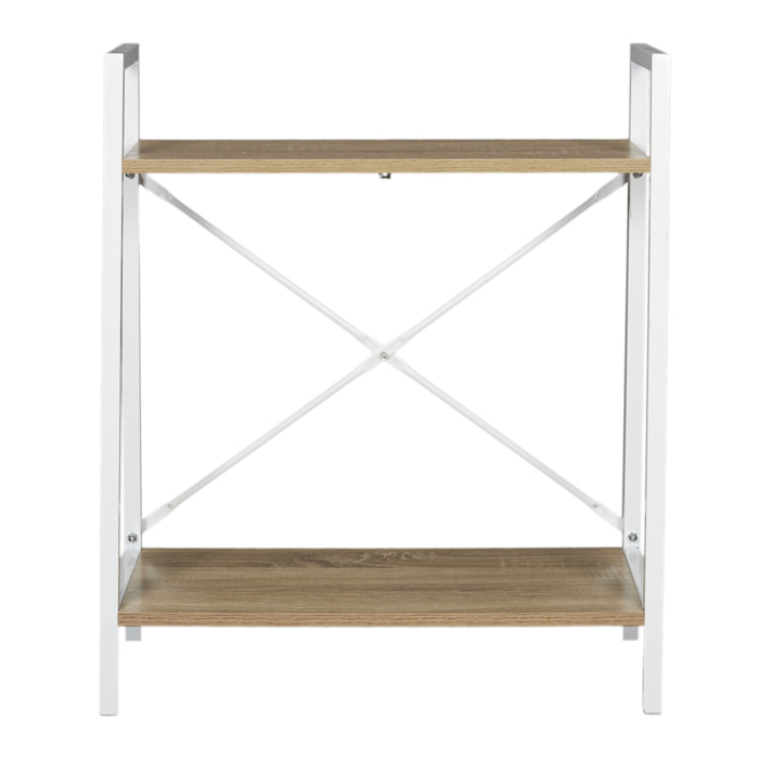 Etagere Bois Et Metal Blanc 70x60x27cm