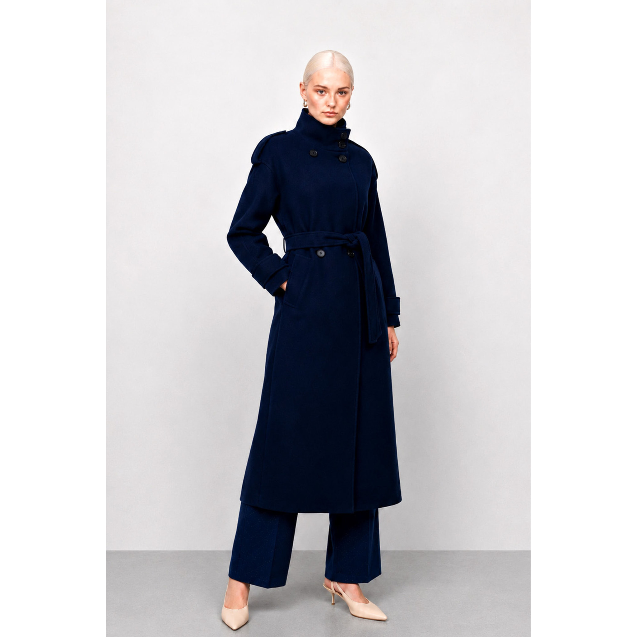 Kocca - Cappotto trench da donna doppiopetto con cintura Donna