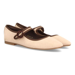 Bailarinas mujer con hebilla circular ajustable