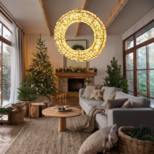 corona luminosa con 500 luces led blanco cálido marco de metal 38cm