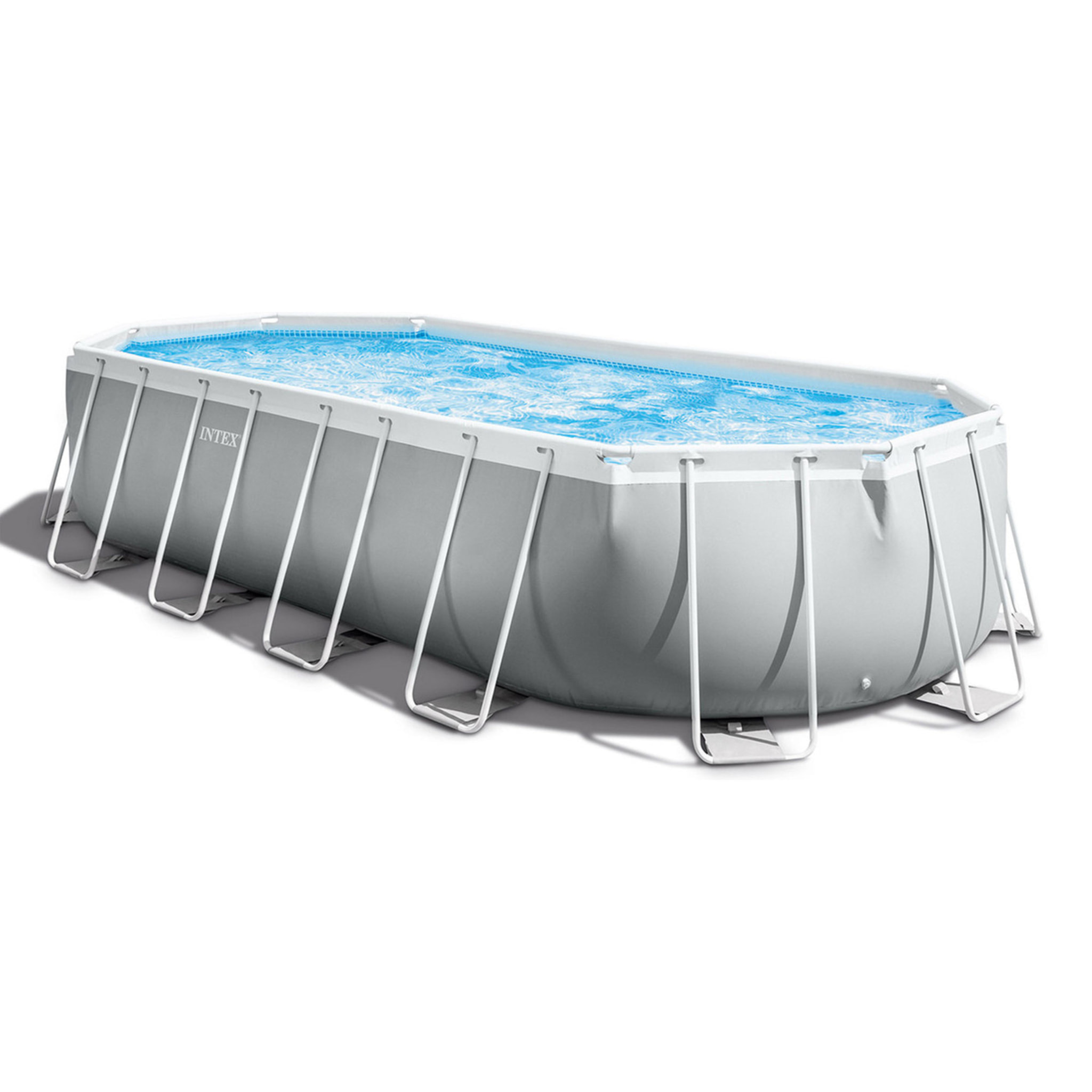 Intex Piscina Prisma Frame ovale con Pompa Filtro, Scaletta e Teli, 610x305x122 cm