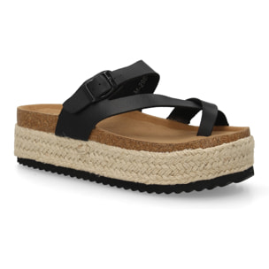 Sandalia plataforma cómoda mujer cierre hebilla