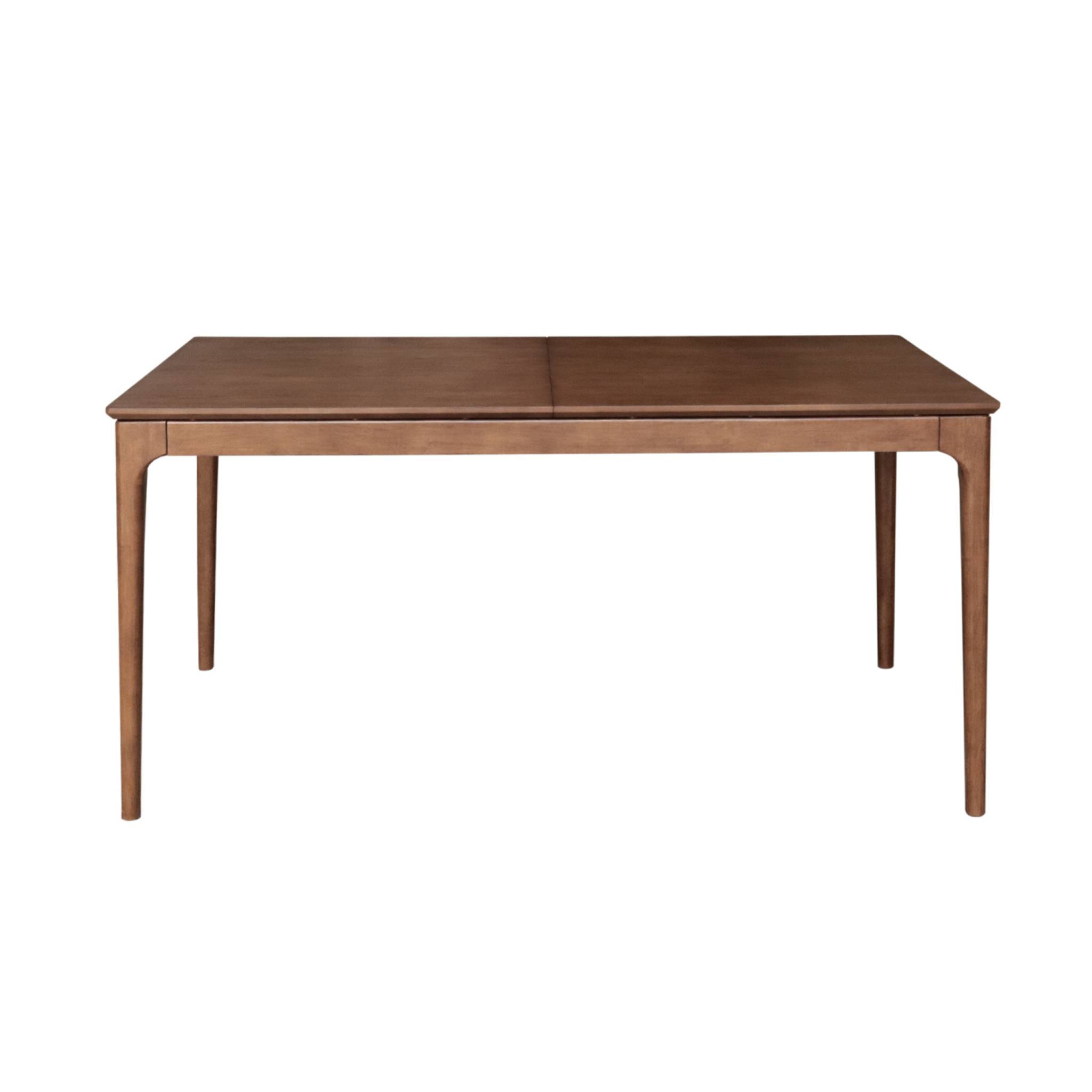 Table à manger rectangulaire extensible bois d'hévéa et placage frêne noyer 6-8 places - 160/210 x 90 x 76 cm - Elena