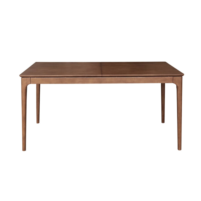 Table à manger rectangulaire extensible bois d'hévéa et placage frêne noyer 6-8 places - 160/210 x 90 x 76 cm - Elena