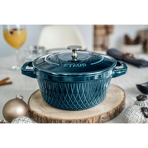 Cocotte twister 20 cm, Rond(e), La Mer, Fonte