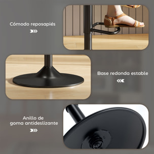 Juego de 2 Taburetes de Bar Taburetes Altos de Cocina Regulable en Altura 84-104 cm con Respaldo y Reposapiés Tapizado en PU Giratorio en 360° para Comedor Mostrador Negro