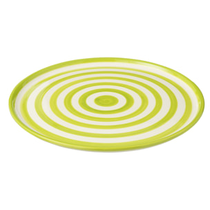 J-Line assiette Granada Stripes - céramique - blanc/vert
