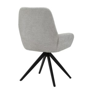 Chaise rotative 360 avec accoudoirs et pieds métal - 2 coloris - OSMAN