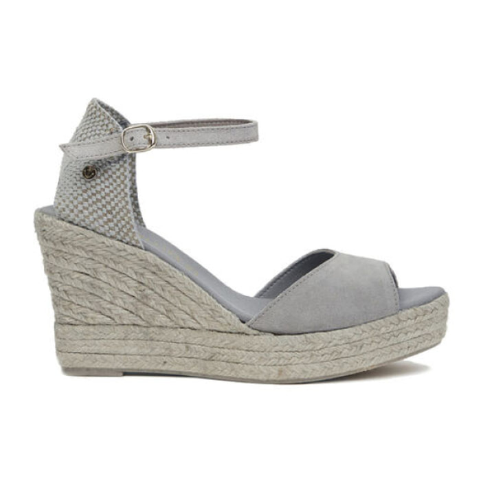 Sandalias de Cuña para Mujer - LA VALETA CHARLENE PEEP TOE Gris