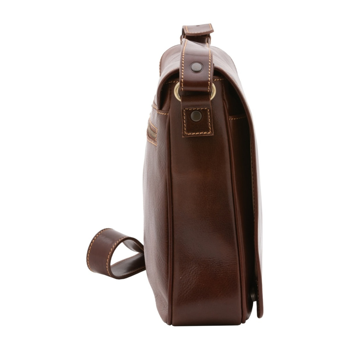 Borsa a tracolla uomo in vera pelle - Modello False - Made in Italy - 28.0 x 35.0 x 9.0 cm