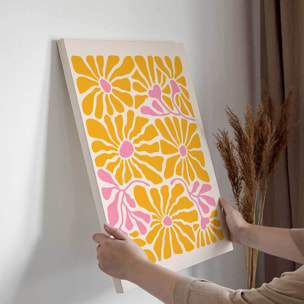Tableau fleurs pop rétro Toile imprimée
