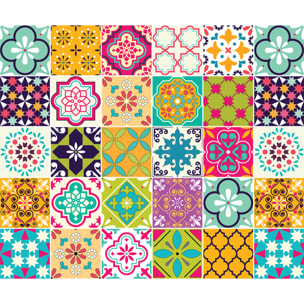 Stickers muraux - Sticker Mural Carrelage adhésif Cuisine Salle de Bain - 30 STICKERS CARRELAGES AZULEJOS CATALIA