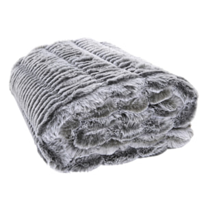 Plaid - HOME DECO FACTORY - Opulence - Imitation Fourrure - Gris