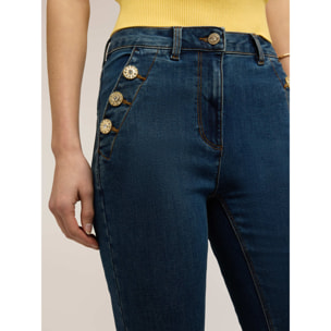 Motivi - Jeans flare con botones joya - Azul