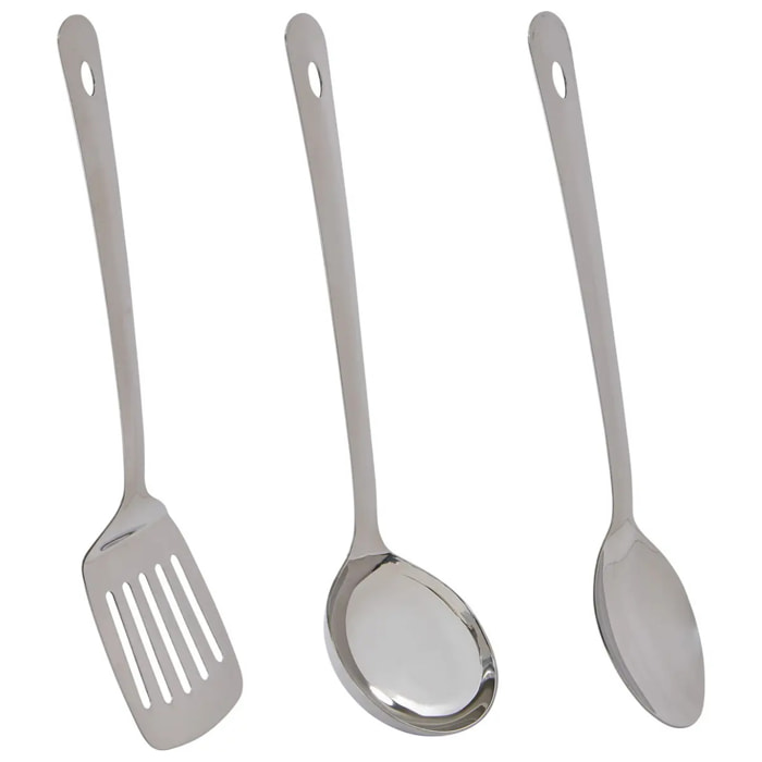 Lot de 3 ustensiles Brillance L.33cm argent
