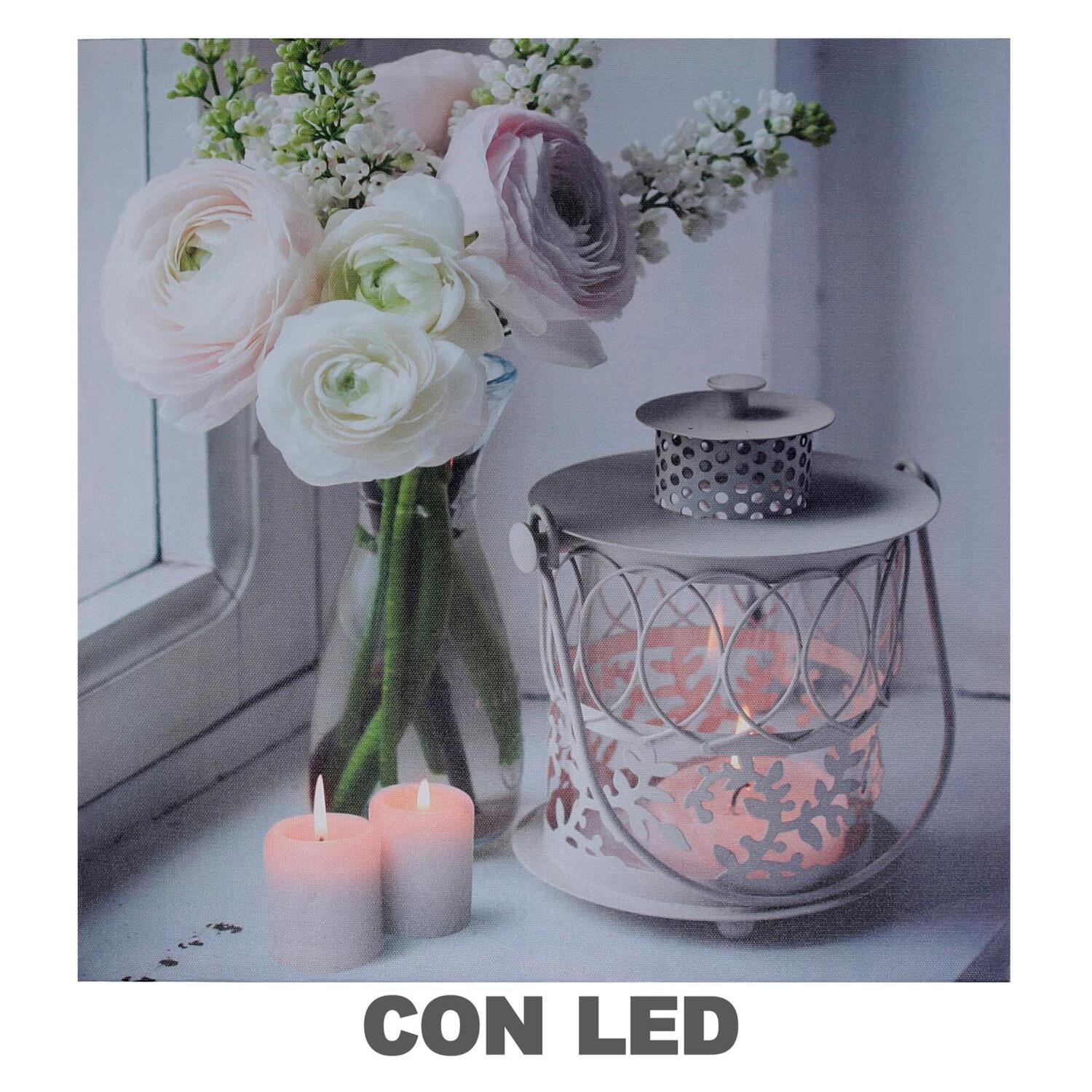 Quadro con led lanterna cm40x2,3x40