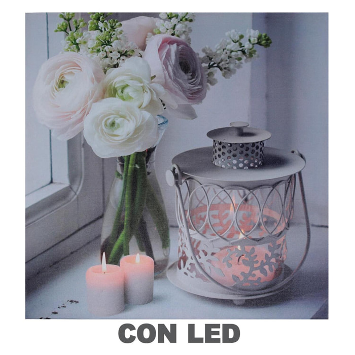 Quadro con led lanterna cm40x2,3x40