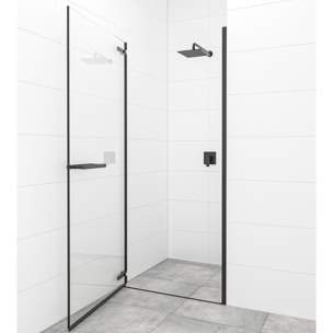 TGD NEW Porte de douche battante 80x200cm, verre transparent Easy Clean (SATTGDO80NIKAC)