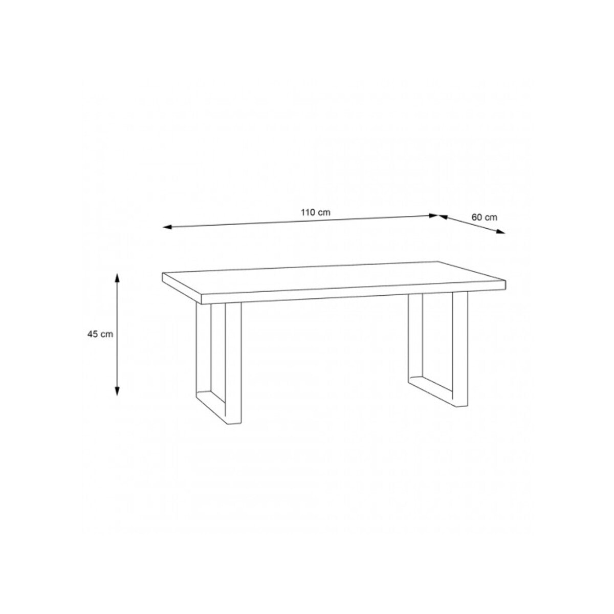 Table basse L.110 cm en bois effet chêne et noir - YAL